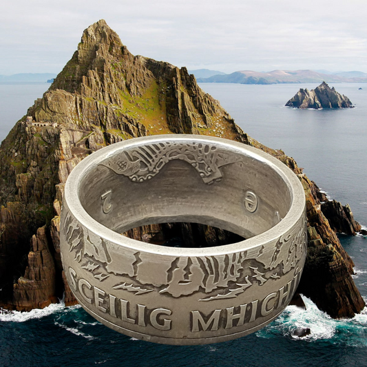 Skellig Michael Silver Coin Ring