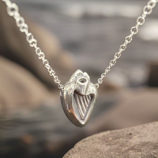 Harp Heart Silver Necklace