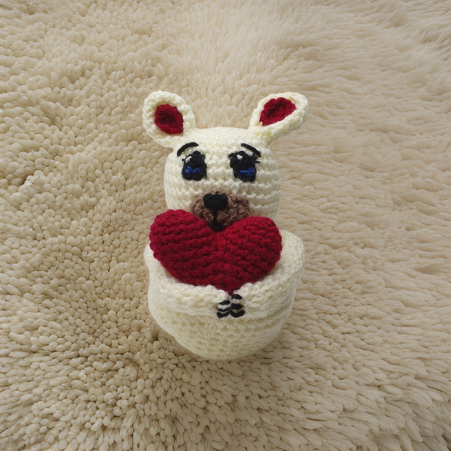 Crochet Teddy Bear with Love Heart